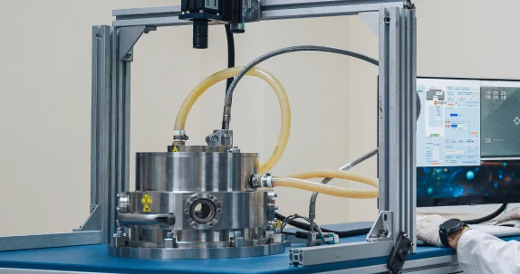 A microwave plasma CVD reactor on its frame