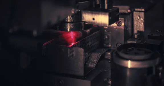 A laser beam cutting a diamond plate